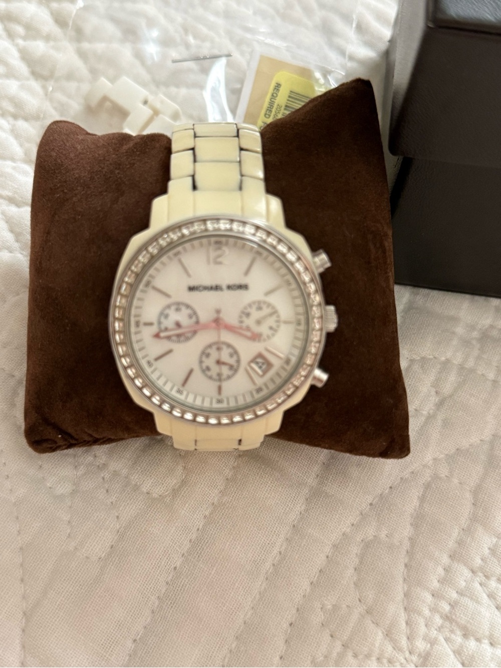 Michael Kors Oversized White and Silver Watch